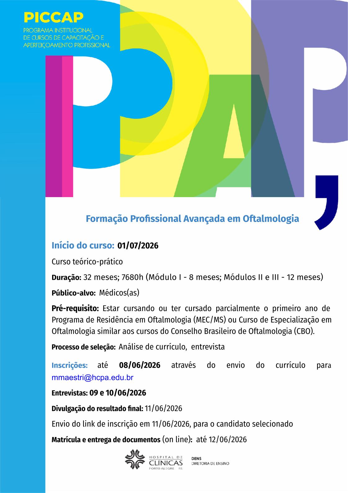 1. cartaz formacao profissional avancada em oftalmologia